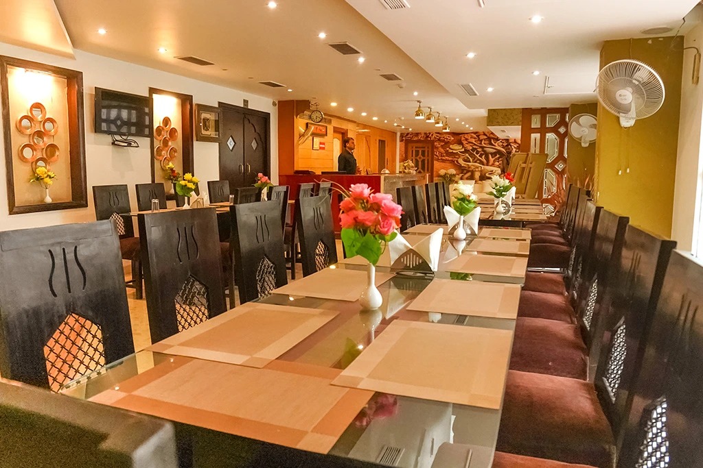 Elegant dining area at Maru Casa Jaipur restaurant
